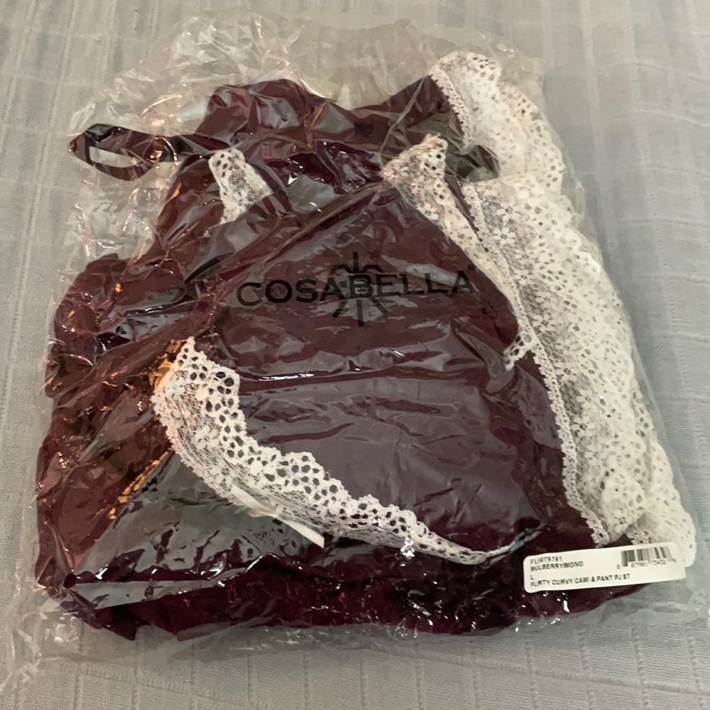 Cosabella Flirty Curvy Cami & Pant PJ set L NWT